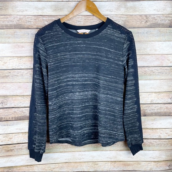 Rebecca Taylor Tops - Rebecca Taylor Space Dye Lace Sleeve Pullover Sweater Top Size Small